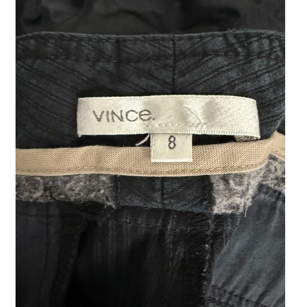 Vince Womens Black Pinstripe Straight‎ Leg Dress Pants Size 8 - Picture 2 of 11
